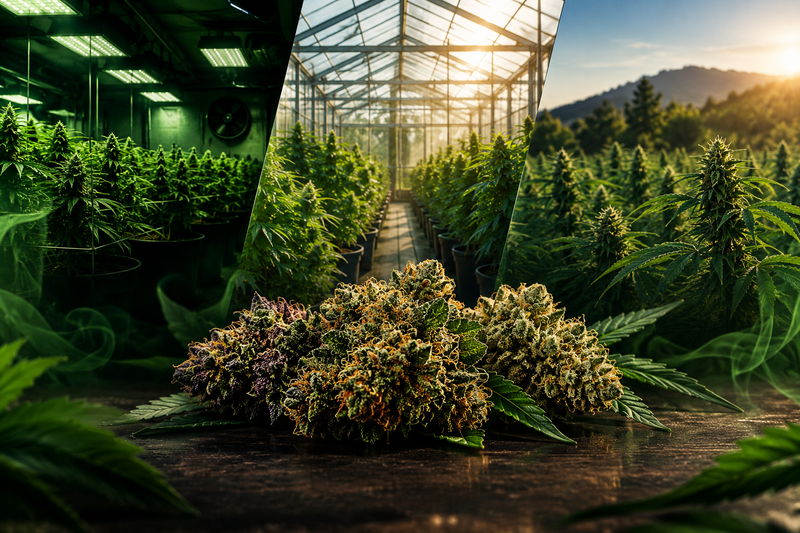 Fleurs CBD indoor, greenhouse ou outdoor : quelles différences à Créteil ?