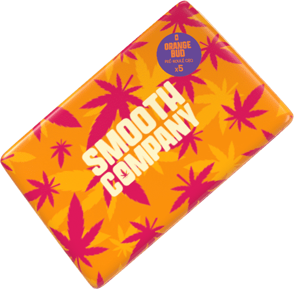 Smooth Company – Boîte en métal orange coulissante avec 5 pré-roulés Orange Bud