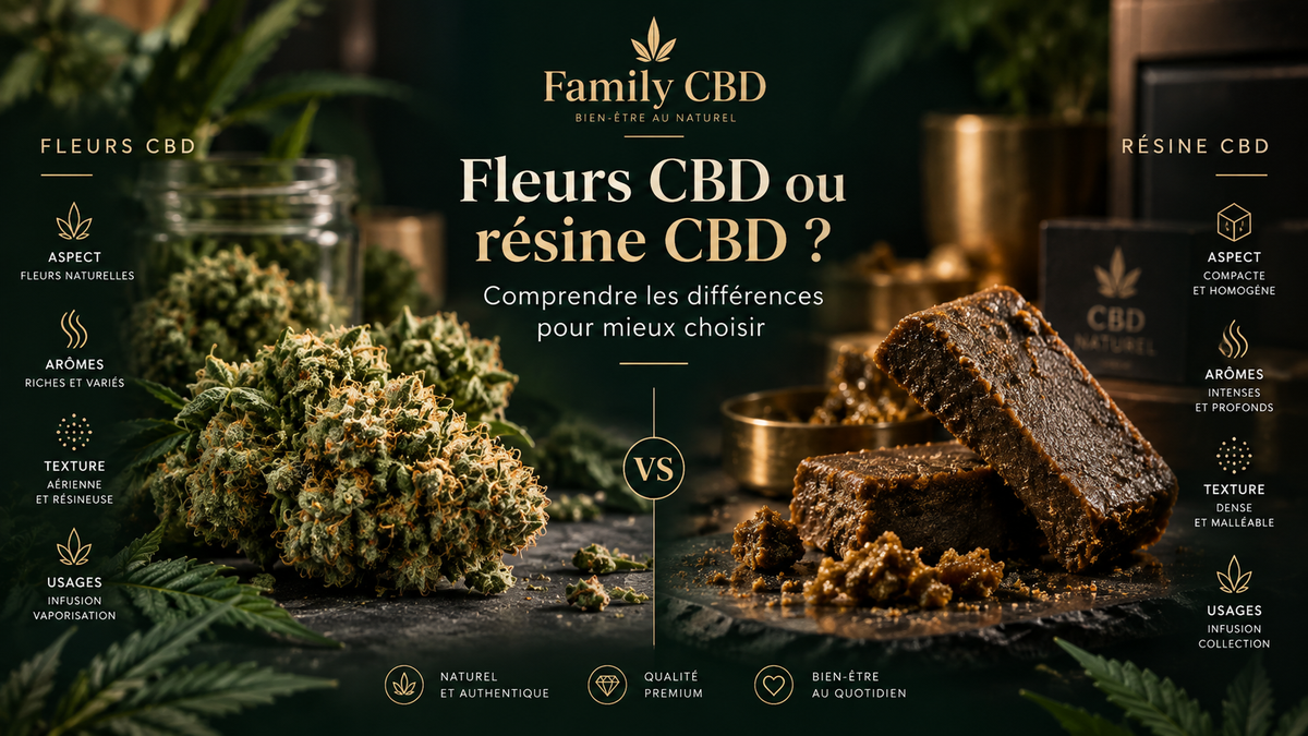 Fleurs CBD ou résine CBD : quelles différences pour choisir ?
