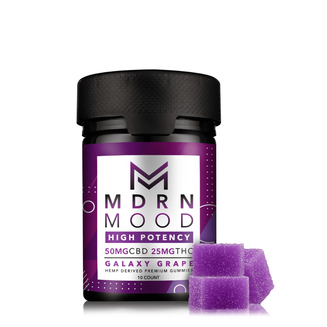 10 Gummies CBD & THC 50MG /25MG GALAXY GRAPE - MDRN Mood