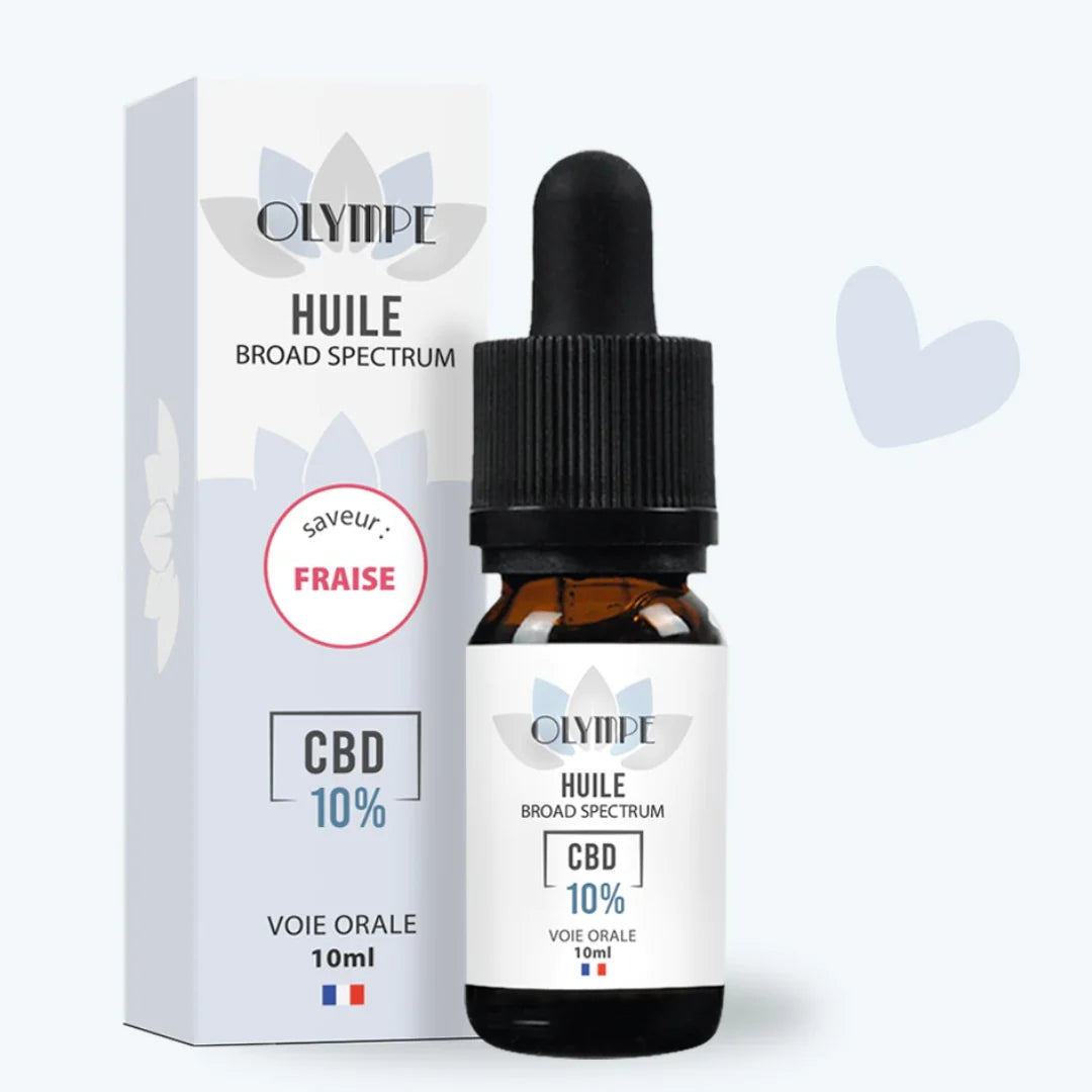 HUILE DE CBD BROAD SPECTRUM ARÔME FRAISE 10ML OLYMPE