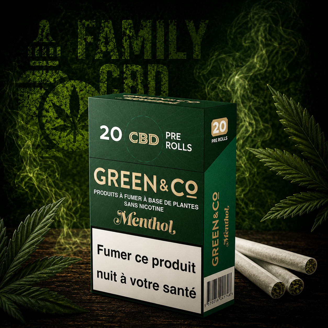 Cigarette CBD Menthol - Green And Co (20pcs)