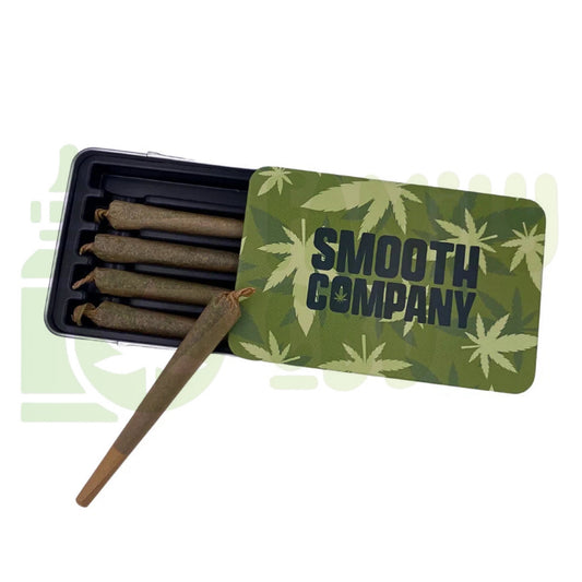 Smooth Company – Boîte en métal vert clair coulissante avec 5 pré-roulés Amnésia