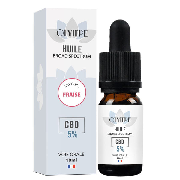 HUILE DE CBD BROAD SPECTRUM ARÔME FRAISE 10ML OLYMPE