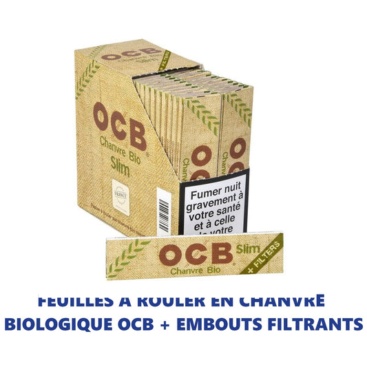 CB – Feuilles Slim en chanvre biologique OCB + filtres