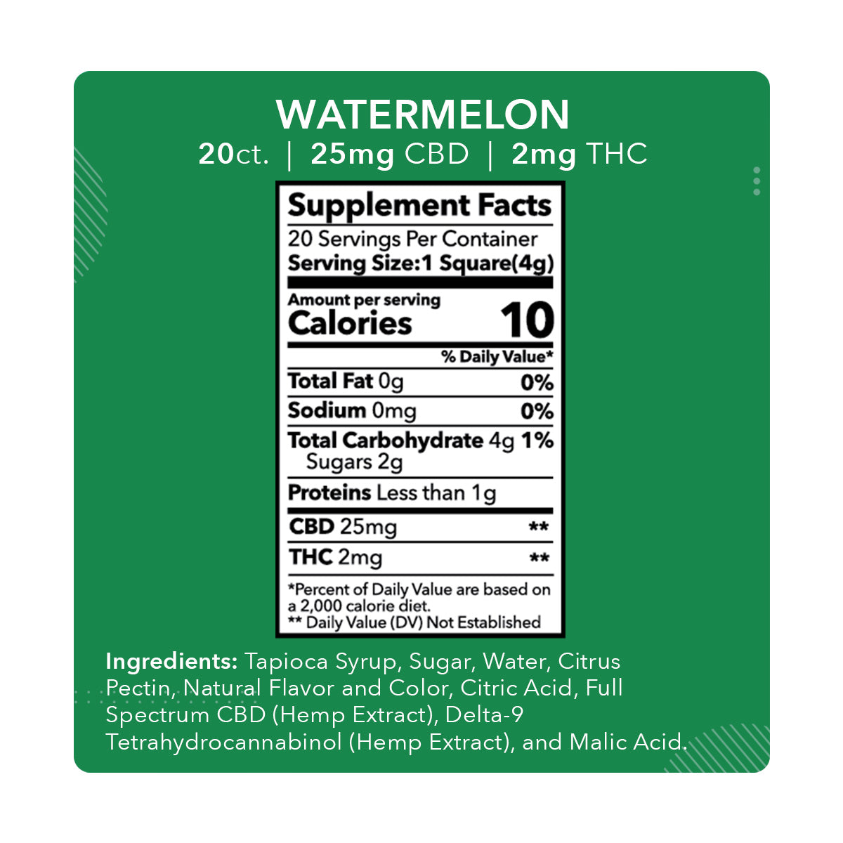 Bonbon Watermelon CBD 25mg (06pcs) - Mdrn Mood