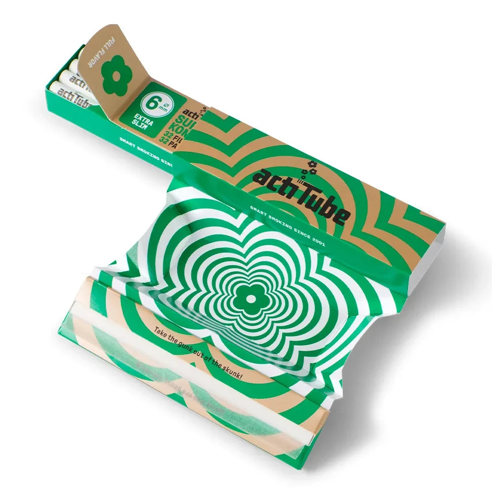 ActiTube Superkombo – Feuilles slim + filtres anti goudron 6 mm – 32 carnets