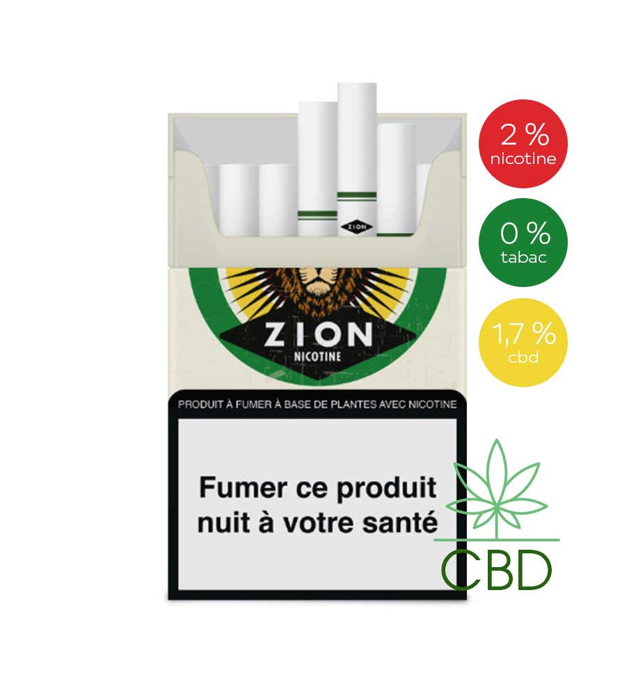 Cigarettes CBD et NICOTINE Zion 20pcs