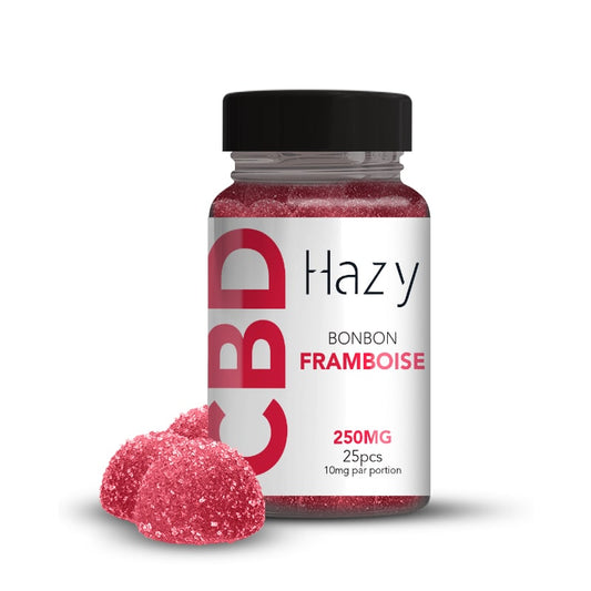 Bonbons au CBD arôme Framboise – 250mg – 25 pièces