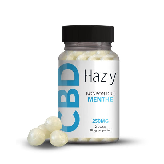 Bonbons au CBD arôme Menthe – 250mg – 25 pièces