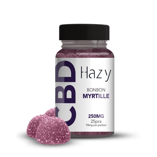 Bonbons au CBD arôme Myrtille – 250mg – 25 pièces