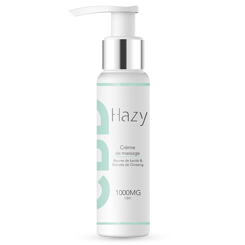 Crème de massage au CBD, Beurre de Karité & Extrait de Ginseng – 100ml
