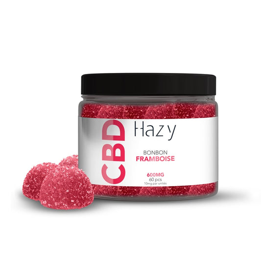 Bonbons au CBD arôme Framboise – 600mg – 60 pièces